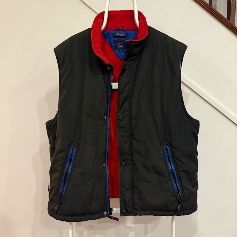 Vintage Tommy Jeans Puffer Vest Tommy Hilfiger, black, Men’s XL
